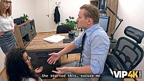 Bank lady boss cums multiple times with naughty subordinate in office sex 😏