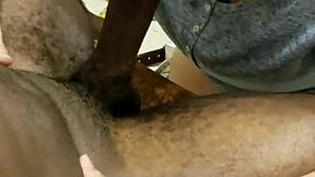 Giving a Hot Blowjob at Work to a Big Black Cock