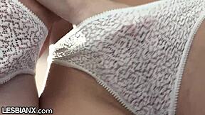 Anya Olsen's first lesbian anal with paige owens in gaping session