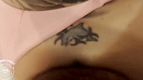 He spotted the tattooed redhead in the kitchen wearing only a bikini and fucked her passionately.