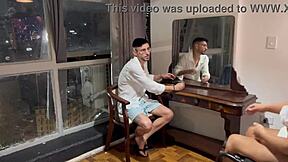 Doctor fucks wheelchair-bound patient in office during anal consultation, moaning to orgasm