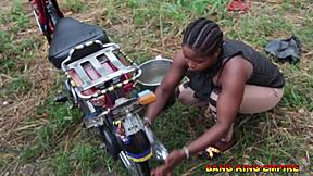 i begged him to fuck me after washing my husband motorcycle and he gave me hardcore sex