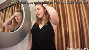 Sunny Lane Posing in Lingerie with Big Natural Tits