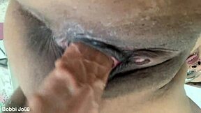 Bobbi Jo88 Masturbates Shaved Pussy with Dildo Toys Close Up Wet Cum