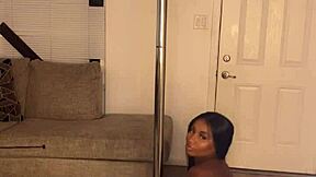 Look at ebony divine shaking her huge fat ass on pole