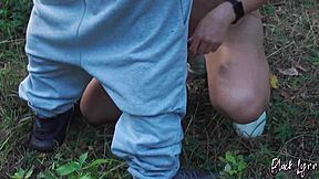 Forest Quickie with Horny Teen Hiker - Outdoor Blowjob and Cum on Ass