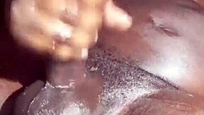 Big black dick surprises with outdoor cum in mouth