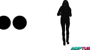 beautiful woman with brown eyes gets intimate in bar