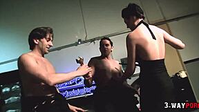 Jodie James experiences messy double penetration anal in a group threesome with facial