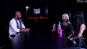 nath wolowski shows her favorite toys and chest tattoo on sheer red