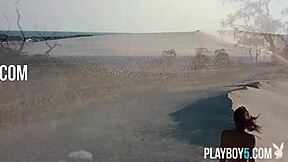 does belgium model miluniel louis strip her round ass outdoor?