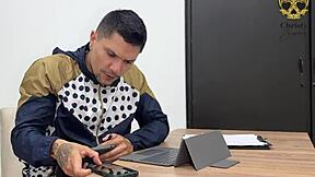 Surprised in secret work, oops, wild massage turns into wet cumshot chaos