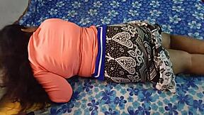 cheating desi girlfriend enjoys lover in hotel room