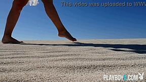 does belgium model miluniel louis strip her round ass outdoor?