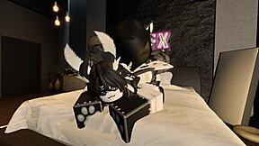 Hey, how does this cute moth take that big furry cock in Roblox?