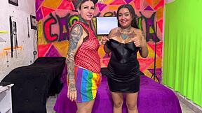 Tanned Virgin Licks Ass And Gags On Big Tits In Bedroom