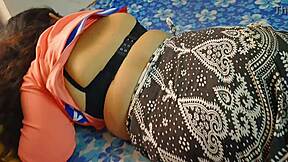 cheating desi girlfriend enjoys lover in hotel room