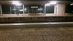 damn, banging a stranger at the public train station outdoor