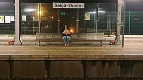 damn, banging a stranger at the public train station outdoor