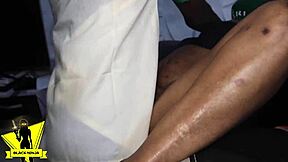 Black ninja rocks neighbor hard with monster cock and cums inside