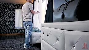 Stepson slams stepmom and teen 18+ in rough anal pounding session