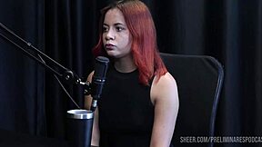 Best moments from Bruna Ferrari's podcast with Bia Hot in sheer red.