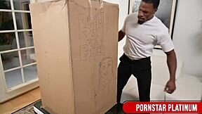 Blonde babe Leya Falcon rides Jamie Knoxx's massive dick like a pro!