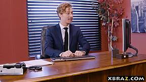 Office group meets with two bosses and employee for team discussion