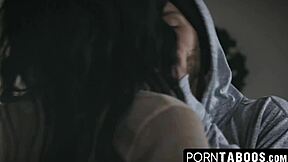 Wild ashley aleighs deepthroat leads to taboo interracial fucking