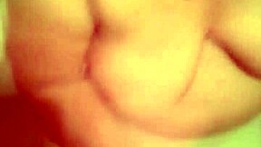 hot bathtub blowjob and cum on boobs in bathroom