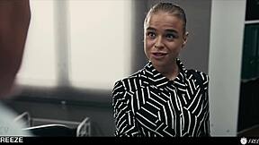 Slutty Blonde Lands Dream Interview as Boss Freezes Time for Pussy Fuck