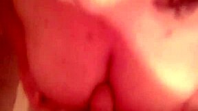 hot bathtub blowjob and cum on boobs in bathroom