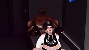 Punishing Officer Danielahot from Imvu!