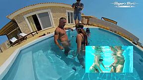 Hot Brunette Talia Mint Sucks, Fucks In Missionary, Pool, Cowgirl