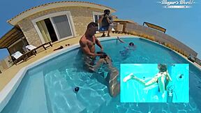 Hot Brunette Talia Mint Sucks, Fucks In Missionary, Pool, Cowgirl