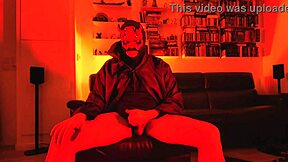 Incubus cosplay guy masturbating solo, feeling the vibes. 😏