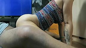 Tiny ebony teen rides bbc till cumshot