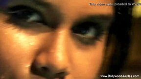 Pretty Asian Woman Cleanses Her Naked Body Softly