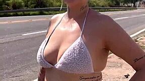 Prostitute on Highway Offers Free F*CK in Woods!