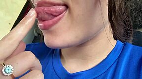 latina lover spits in mouth with tongue on ass