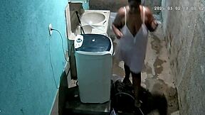 Latina stepmother shaves her pussy while stepson secretly watches on hidden camera