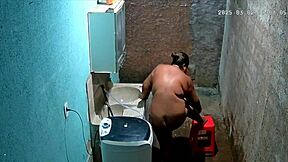 Latina stepmother shaves her pussy while stepson secretly watches on hidden camera