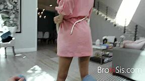 black step sister rides cock wildly