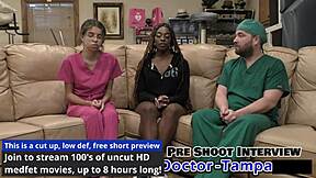 Dr. Tampa interns giggle while spreading ass in latex