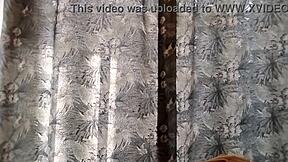 On the balcony, I see the hot neighbor with my girlfriend.