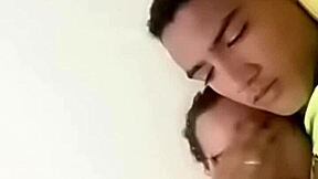 sexy couple engages in intense sex on bed