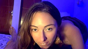 She sucked until the last drop of cum - amateur!