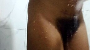 Indian teen bathes, pissing indoors in part 06