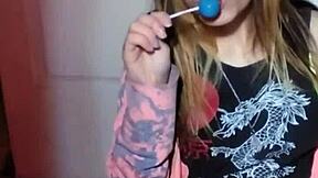 bonneyuwu - 3 25 lollipops with pretty blonde teen 18+ lipstick fetish