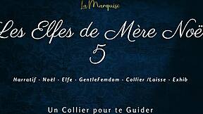 She says, Leash me up, French femdom with dirty talk from Santa's elves.